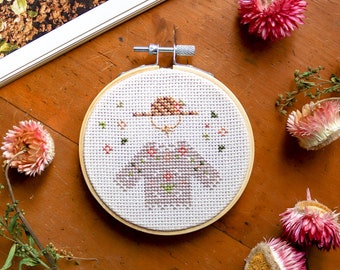 Spring cross stitch pattern, gardening cross stitch pattern, floral cross stitch pattern, PDF cross stitch pattern