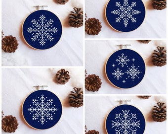 Snowflakes cross stitch patterns, christmas cross stitch patterns, christmas ornaments, winter cross stitch patterns, bundle of charts PDF