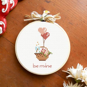 Valentine&#39;s Day cross stitch pattern, heart cross stitch pattern, love cross stitch, Valentine&#39;s diy gift, small cross stitch pattern pdf