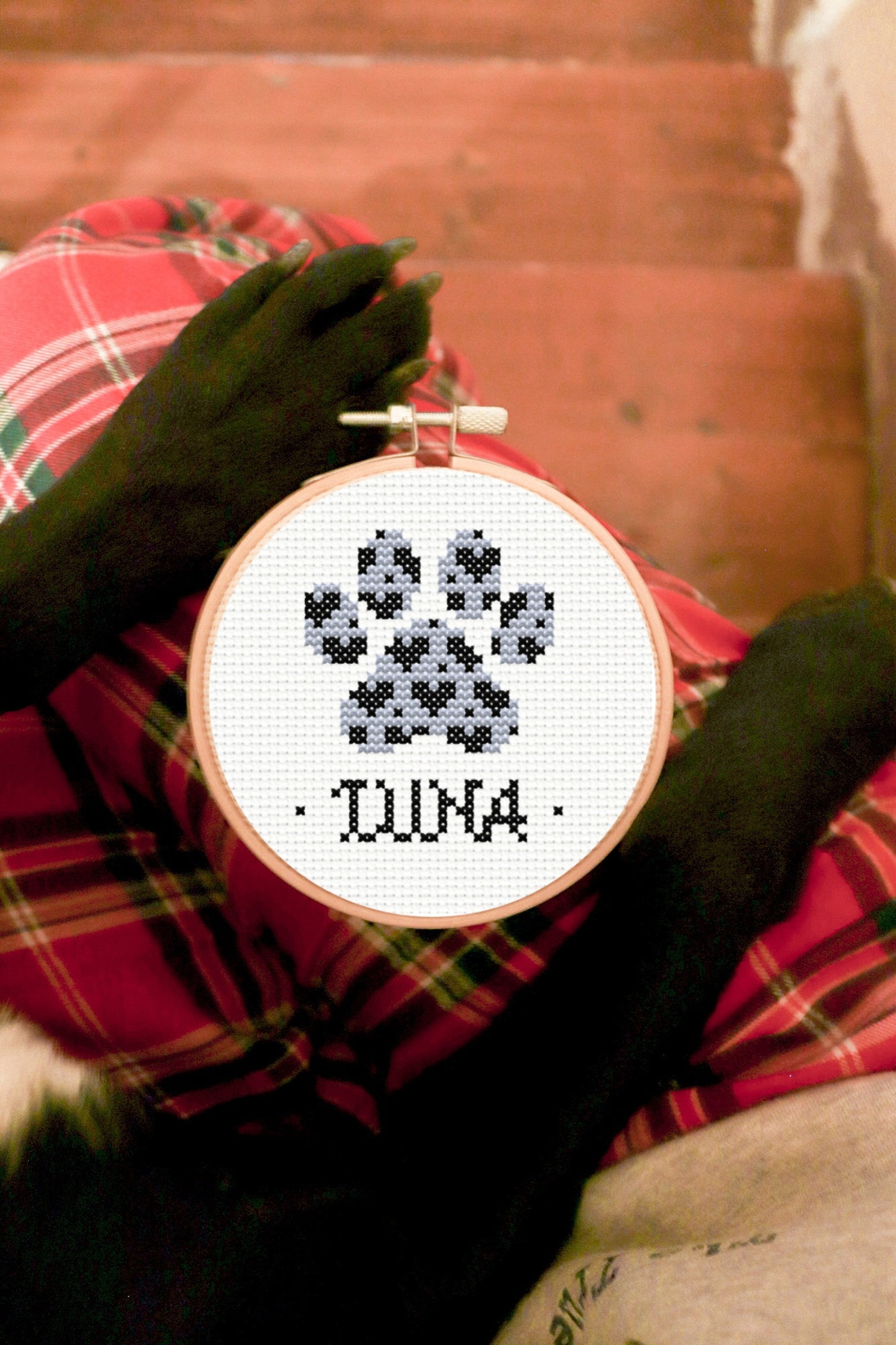 Paw Cross Stitch Pattern Custom Cross Stitch Pattern Pet Etsy