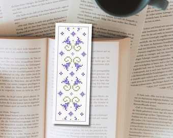 Cross stitch bookmark pattern, floral cross stitch pattern, unique bookmark, bookmark for women, literary gift, cross stitch pattern pdf