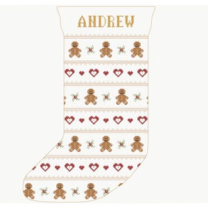 Christmas cross stitch pattern, custom Christmas stocking cross stitch pattern, Christmas ornament, holidays cross stitch pattern PDF