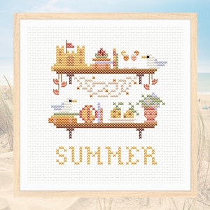Summer cross stitch pattern, sea cross stitch, beach cross stitch, coastal cross stitch, marine cross stitch,nautic cross stitch pattern pdf