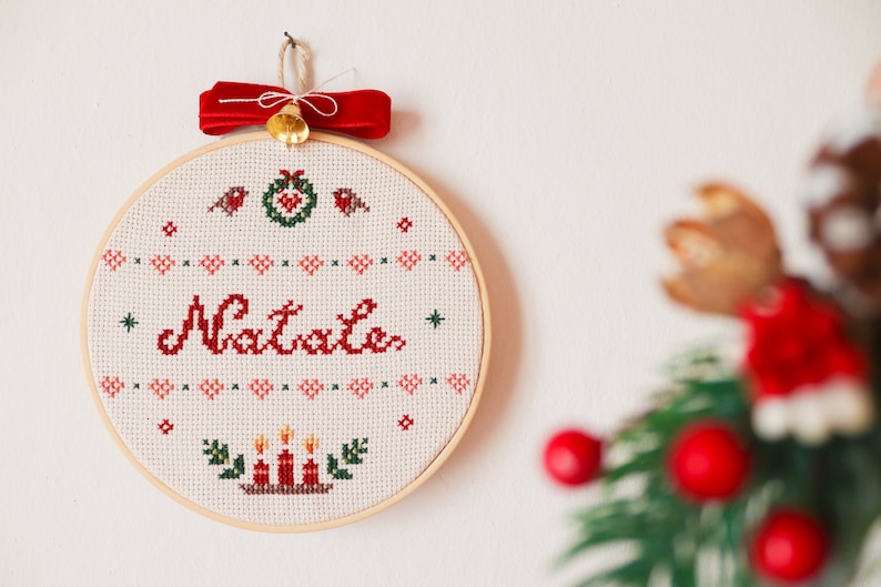 Custom cross stitch pattern, custom Christmas writing, Christmas ornament cross stitch pattern, cross stitch pattern pdf image 7