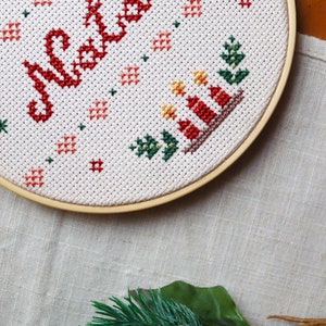 Custom cross stitch pattern, custom Christmas writing, Christmas ornament cross stitch pattern, cross stitch pattern pdf image 5