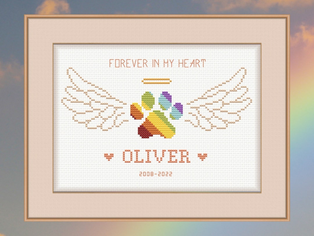 Pet Memorial Cross Stitch Pattern, Dog Memorial, Cat Memorial, Pet Loss