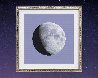 Moon cross stitch pattern, witchy cross stitch pattern, celestial cross stitch pattern, esoteric cross stitch pattern, pattern PDF