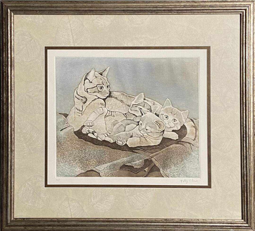 Polly Chase - Rare Signed Artist Proof Etching - Cats - Etsy
