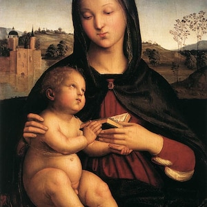 Raphael, Raffaello Santi - The Madonna and Child with the Book