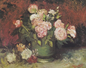 Van Gogh, Vincent Bowl with Peonies and Roses