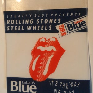 Porte-cartes en plastique Rolling Stone Steel Wheels Tour dans les coulisses 1989 Labatt's Blue Toronto