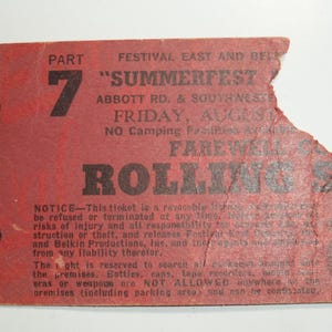 Rolling Stones Rare 1975 Ticket Stub Rich Stadion Buffalo NY US Tour VG +