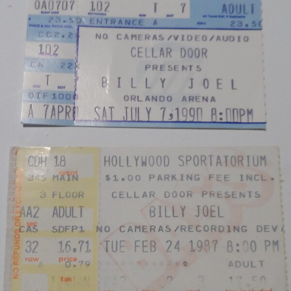 Billy Joel Concert Ticket Template Etsy