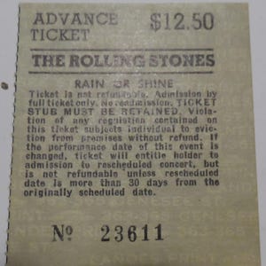Rolling Stones 6 Vintage Ticket Stubs Siracuse Carrier Dome New Barbarians Chicago+