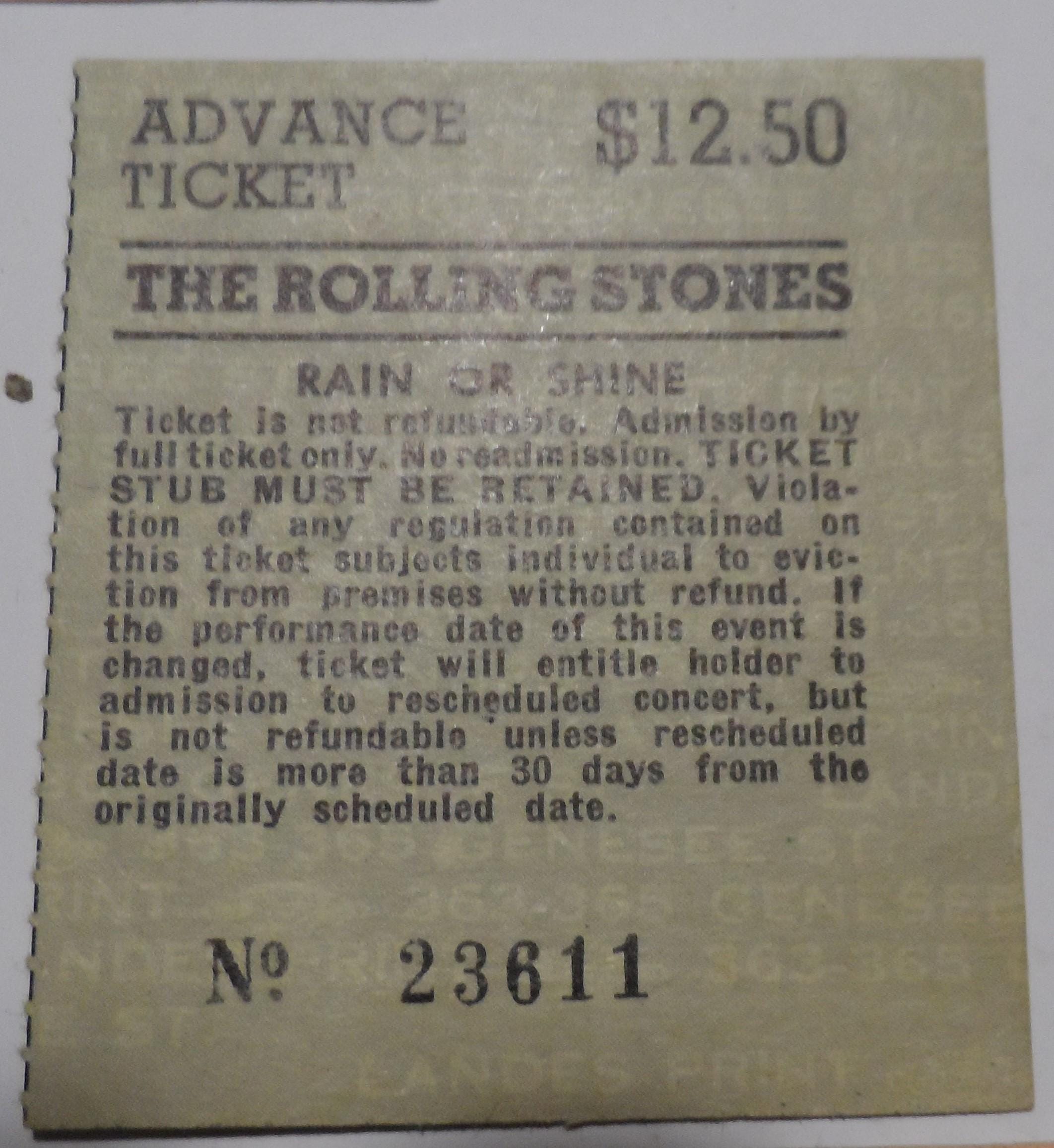 Rolling Stones Ticket Stub - Etsy