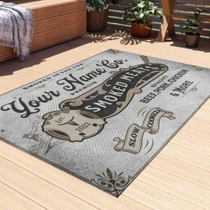 Grill Mat Personalized Outdoor Rug for Dad&#39;s BBQ Smoker Backyard BBQ Grill Décor Gift for Grandpa Gift for Husband Gift for Grill Master
