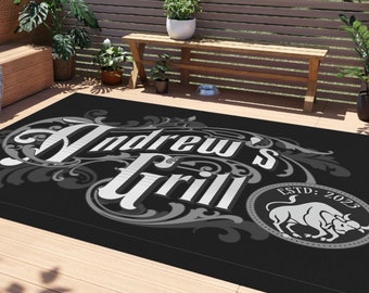 Personalized BBQ Grill Rug: Backyard Smoker Decor