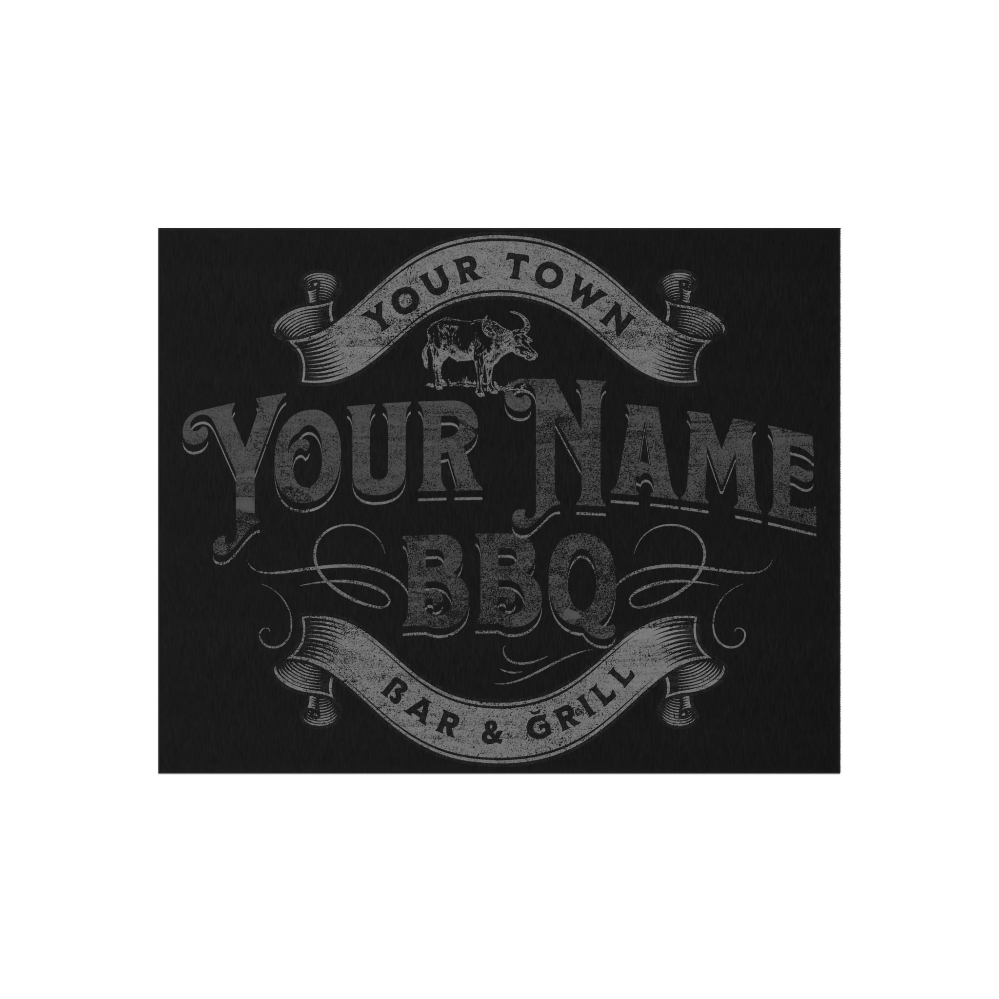Grill Mat Personalized Outdoor Rug for Dad's BBQ Smoker Etsy