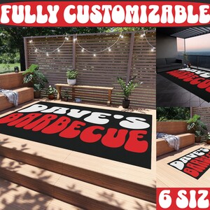 Grill Mat Personalized Outdoor Rug for Dad&#39;s BBQ Smoker Backyard BBQ Grill Décor Gift for Grandpa Gift for Husband Gift for the Grill Master
