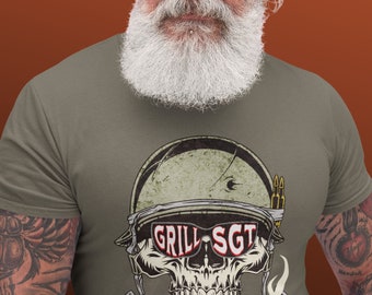 Shirt Grill Sergeant: cadeau schedel BBQ-liefhebber