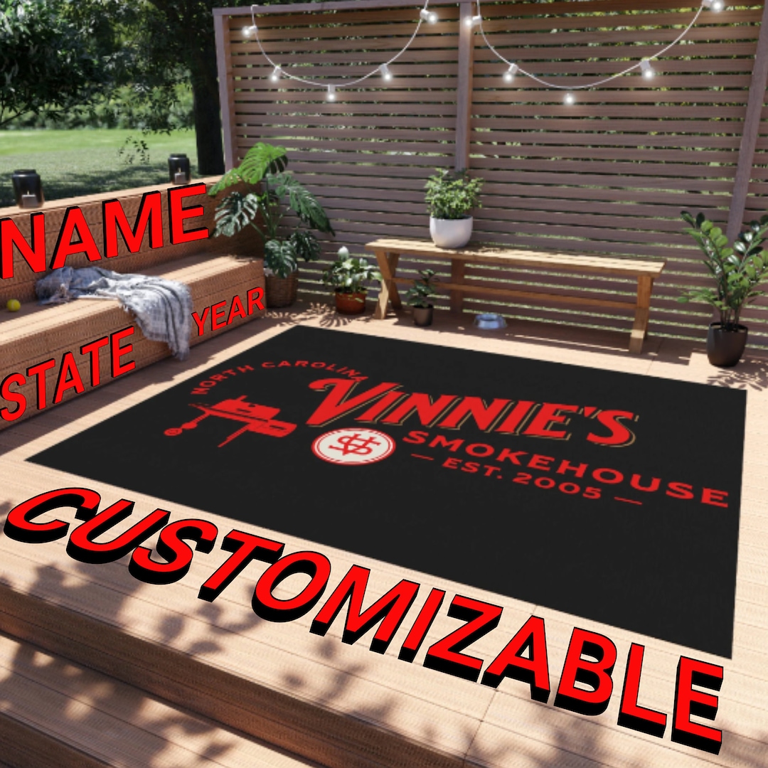 Personalized Outdoor Rug Grill Mat for Dad's BBQ Dad's Smoker Backyard
