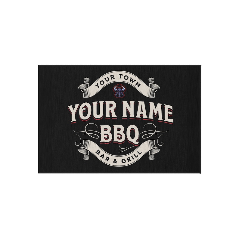 Personalized BBQ Patio Mat: Custom Family Name Bar & Grill Outdoor Rug afbeelding 4