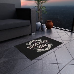 Personalized BBQ Patio Mat: Custom Family Name Bar & Grill Outdoor Rug afbeelding 5
