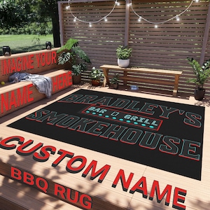 Personalized BBQ Grill Mat, Non-Slip Custom Dad Gift on Father&#39;s Day, Impress your BBQ guests with a Bold Statement this Summer