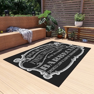 Grill Mat Personalized Outdoor Rug for Dad&#39;s BBQ Smoker Backyard BBQ Grill Décor Gift for Grandpa Gift for Husband Gift for Grill Master