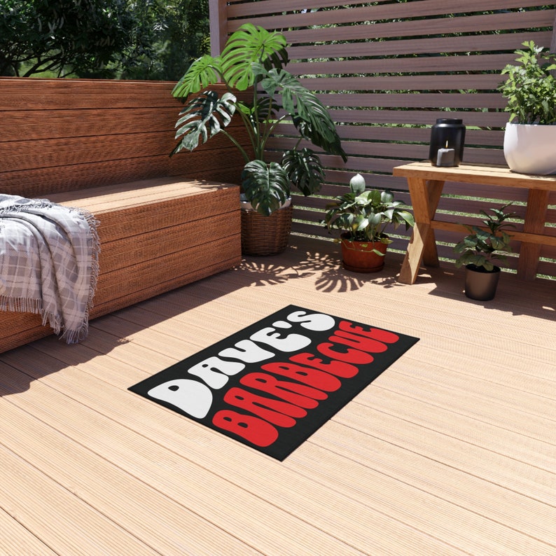 Personalized Grill Mat: Outdoor BBQ Decor Rug, Polyester Chenille 24" × 36"