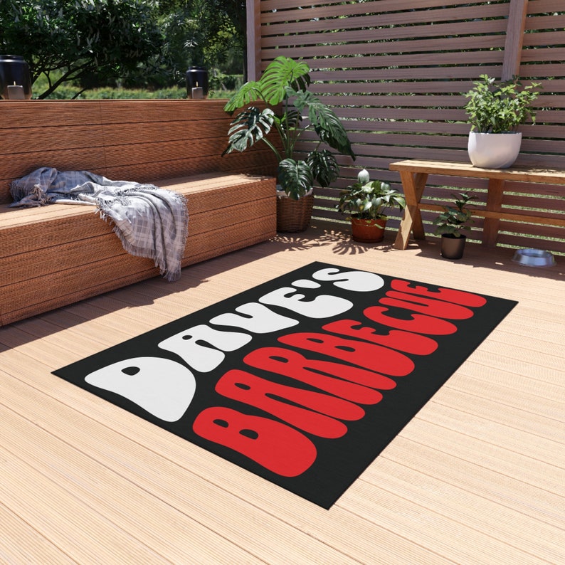Personalized Grill Mat: Outdoor BBQ Decor Rug, Polyester Chenille 48" × 72"