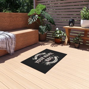 Personalized BBQ Patio Mat: Custom Family Name Bar & Grill Outdoor Rug afbeelding 3