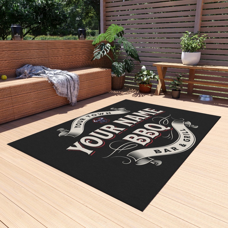 Personalized BBQ Patio Mat: Custom Family Name Bar & Grill Outdoor Rug afbeelding 7