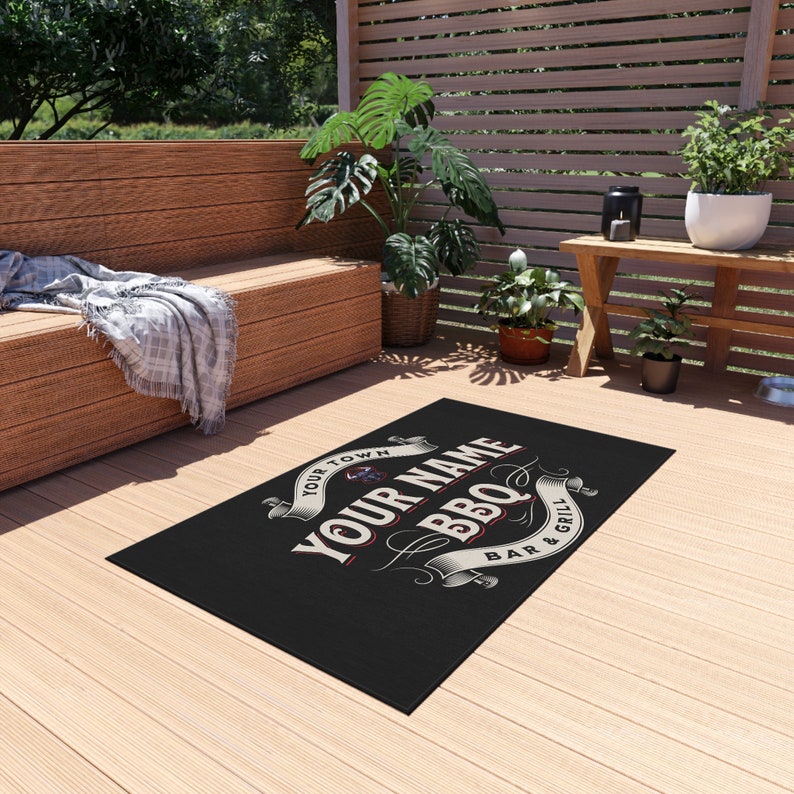 Personalized BBQ Patio Mat: Custom Family Name Bar & Grill Outdoor Rug afbeelding 6