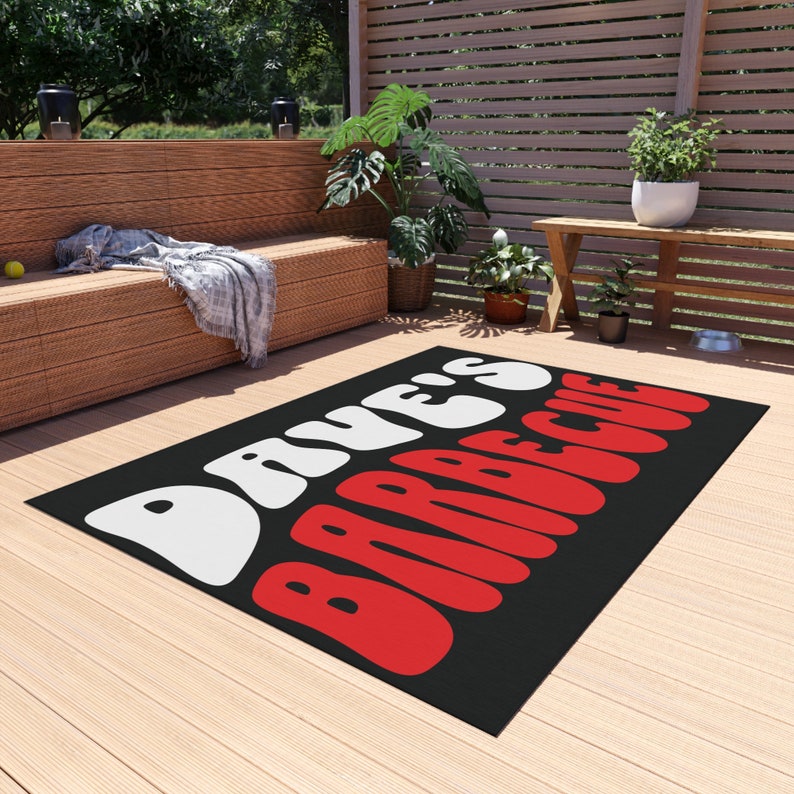 Personalized Grill Mat: Outdoor BBQ Decor Rug, Polyester Chenille 60" × 84"