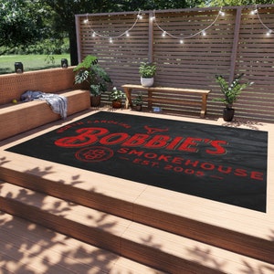 Personalized Outdoor Rug Grill Mat for Dad&#39;s BBQ | Dad&#39;s Smoker - Backyard BBQ Rug | Barbecue Décor | BBQ Grill Gift | Great Barbecue Gift