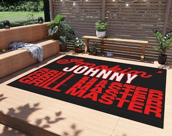 Personalized Grill Master Outdoor Rug, Father's Day Gift