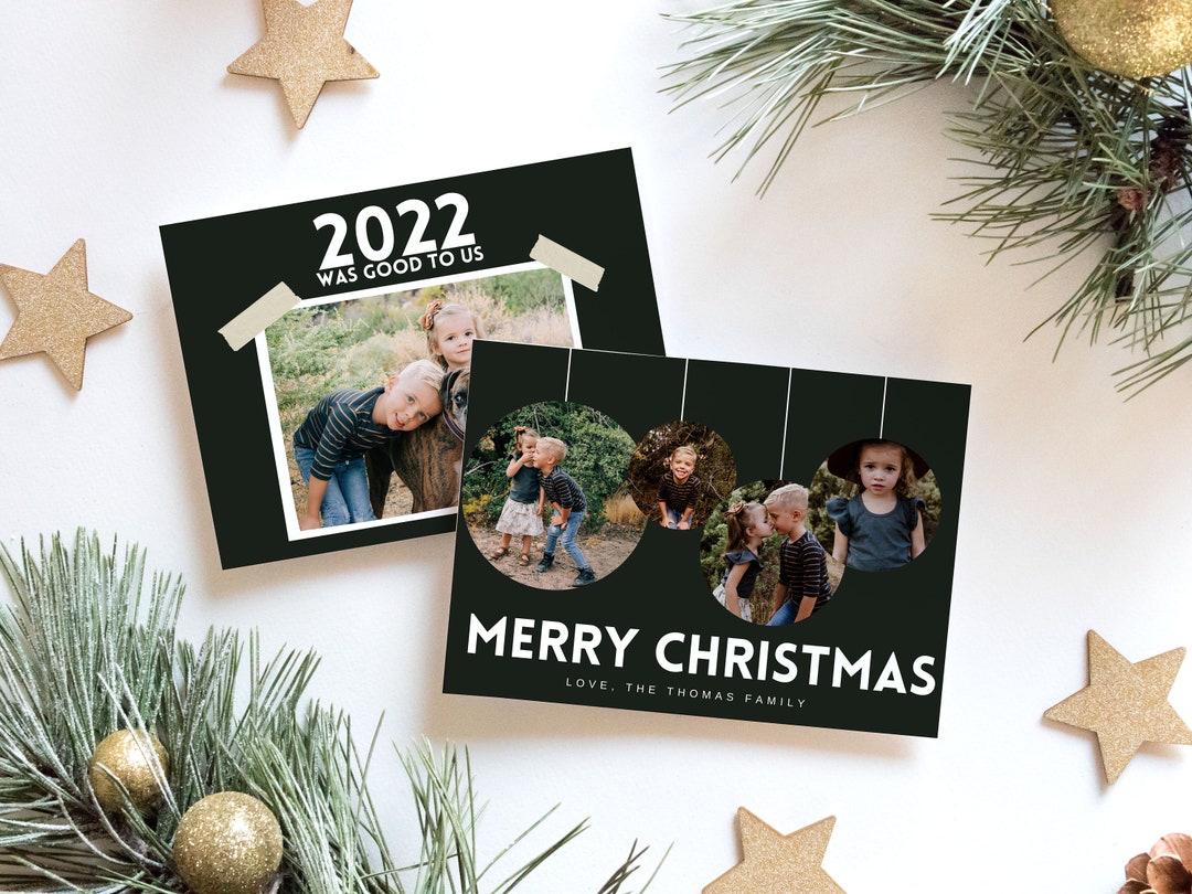 Canva Christmas Card Template for Photographers EASY Modern - Etsy