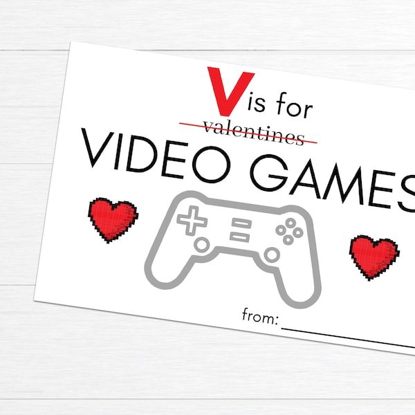 GAMER Big Kid Video Game Valentines Day funny Card video games school Digital File Classroom Instant Teen tween Boy Valentine Canva