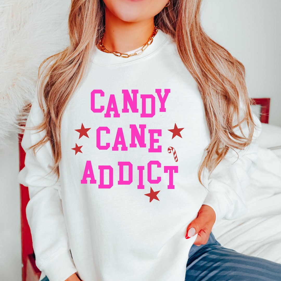 Candy Cane Sweatshirt, Trendy Christmas Sweatshirt, Christmas Gifts, Preppy Christmas Sweater