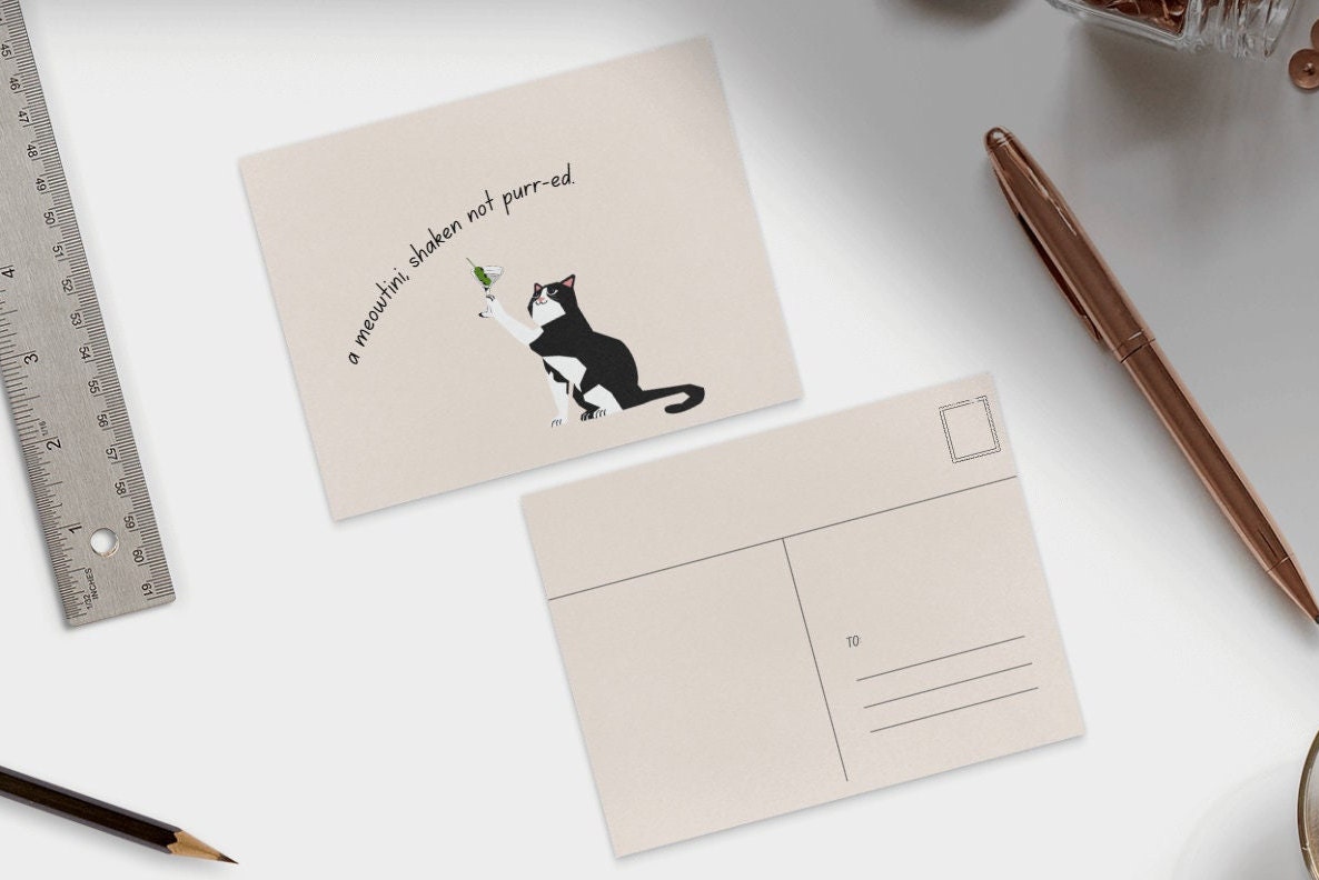Printable Cat Pun Postcards | Set of 6 Instant Download - Etsy