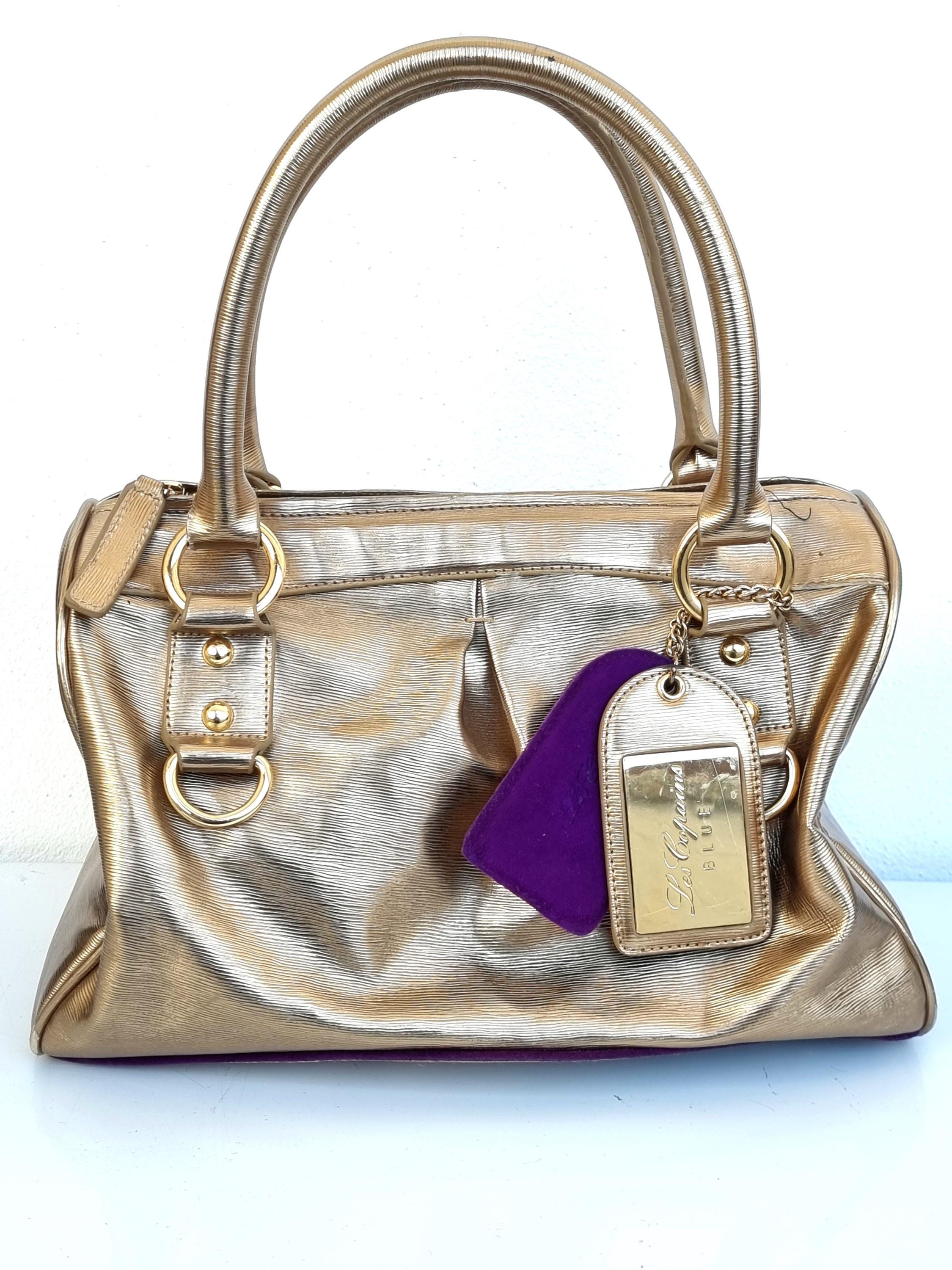 Blue Les Copains White Backpack, very structured beautiful leather bag. EUC HARI II BLUE GOLD - Leather Backpack – GRAFEA main image 3