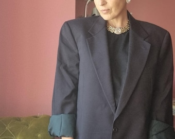 Vintage oversized wollen blazer | REDI Quality Tailored | Zuivere scheerwol | Italiaanse jas uit de jaren 80 en 90