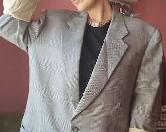 Vintage oversized blazer | Prince of Wales-ruitjasje | Confar for Righteous Bologna | Italiaanse kleermakerij jaren 80-90