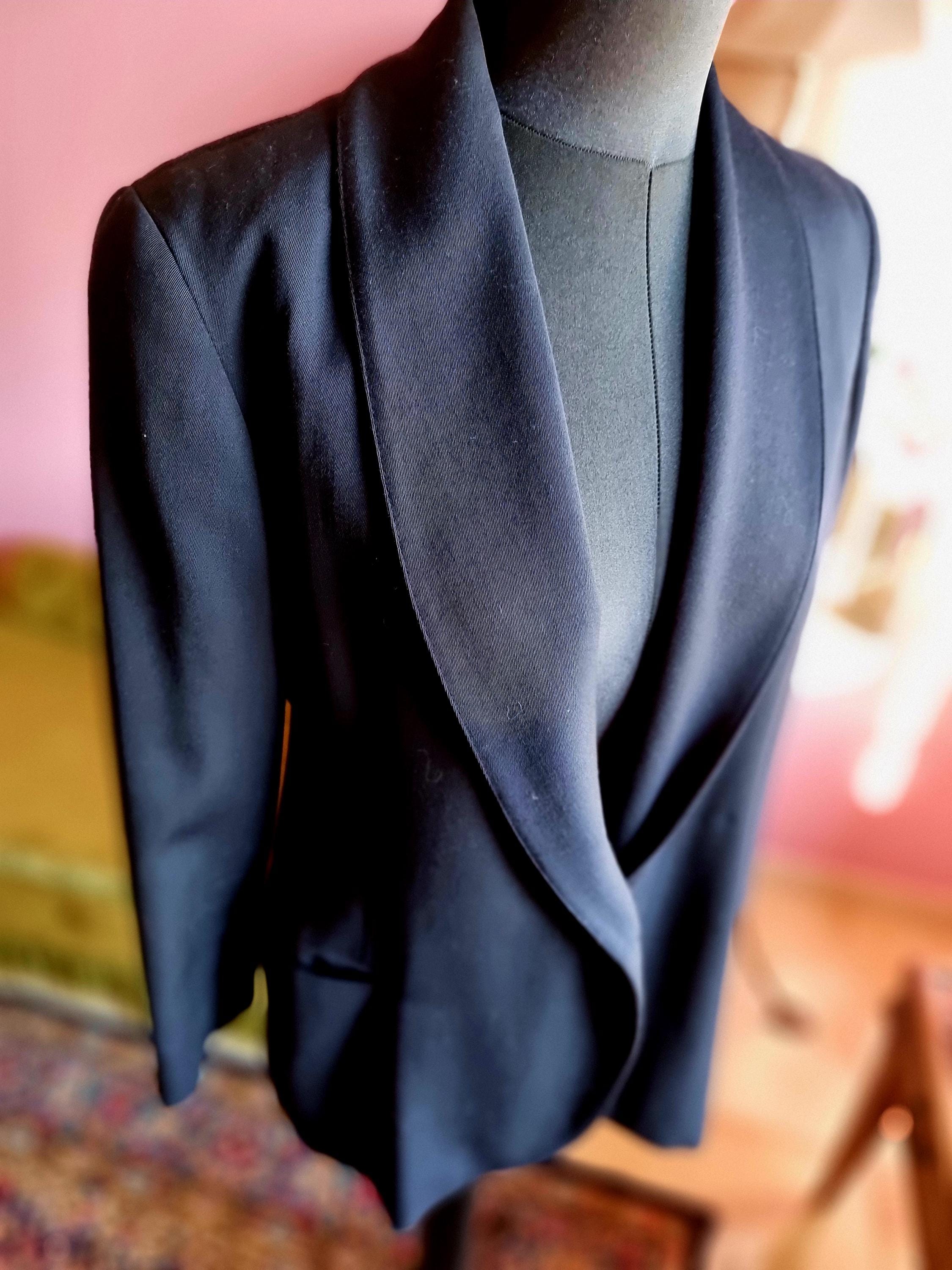 Blazer Lanvin Bleu Marine En Laine Vierge - Taille M/L Homme, Occasion Très Bon état