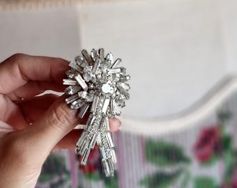 Juliana strass broche in Art Deco Juliana stijl met strass sterrenmotief