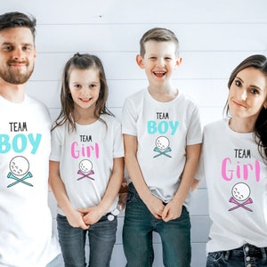 TEAM BOY, Gender Reveal Golf T-shirt, Baby Shower Shirts, Baby Reveal Shirts.