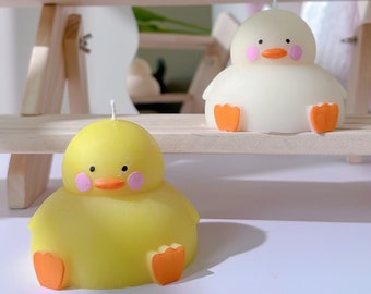 Bougie joufflue, décoration de chambre mignonne, cadeau mignon, décoration de canard, cadeau de pendaison de crémaillère, cadeau de canard, cadeau pour elle | Bougie Unique| Jolie bougie