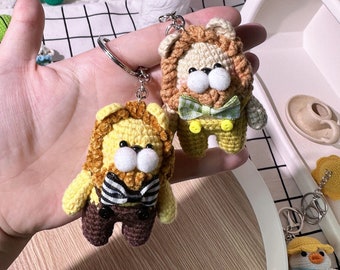 Handmade crochet Cute Daddy Lion Key Chain| Bag hanging| Lion finished product| Amigurumi gift, knitting, gift for Dad