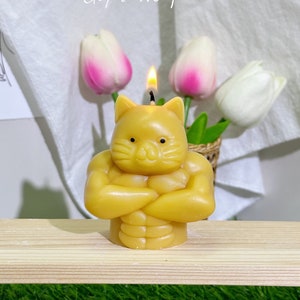 Gym Cat Candle | Workout Cat Candle| Muscle Cat Candle| Buff Cat Candles| Unique Candle| Unique Gift| Cool Candles | Home Decor